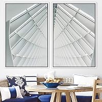 2 Piece Framed Canvas Wall Art Solid Structures Canvas Prints Home Artwork Decoration for Living Room,Bedroom - 16