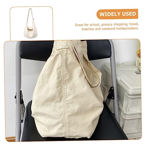 Sac bandoulière en toile femme grand format blanc pour la plage et les voyages - 6