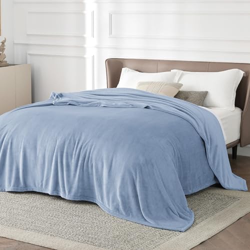Image of Bedsure GentleSoft Fleece King Size Blankets for Bed Light Blue - Soft Lightweight Plush Cozy Fuzzy Luxury Microfiber, 108x90 inches