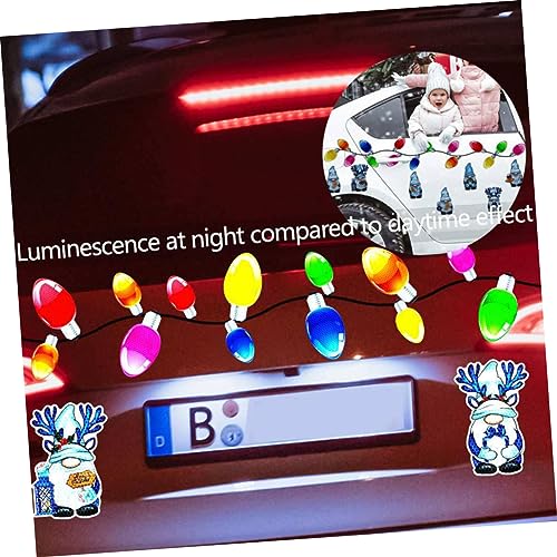 Pegatinas de bombilla para coche imanes reflectantes adornos Navidad 7