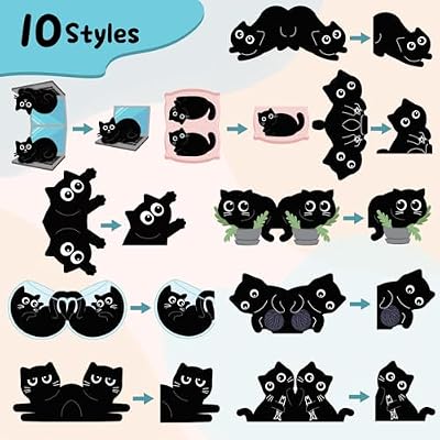 10Pcs Magnetic Bookmarks Cute Black Cat Bookmark, Mothers Day Gifts, Black Cat Gifts for Reading Women, Bookish Gift for Book Lovers, First Mothers Day Gift for New Mom