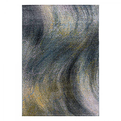 Tapis à motif marbré multicolore de haute qualité texturée en 80 x 150 cm - 3