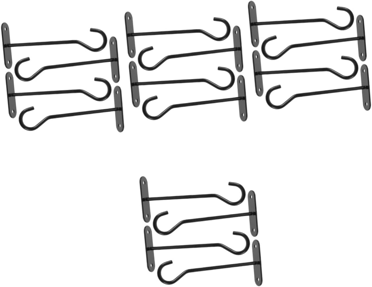 BESPORTBLE 4sets Heavy Duty Outdoor Plant Hooks Rustic Wall Hanging Shelves Plant Hanger for Wall Garden Decor