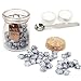Sealing Wax Beads, Yoption about 120 Pieces Lucky Star Shape Sealing Wax Beads with 1 Piece Wax Melting Spoon and 2 Pieces Candles for Wax Seal Stamp (Silver)