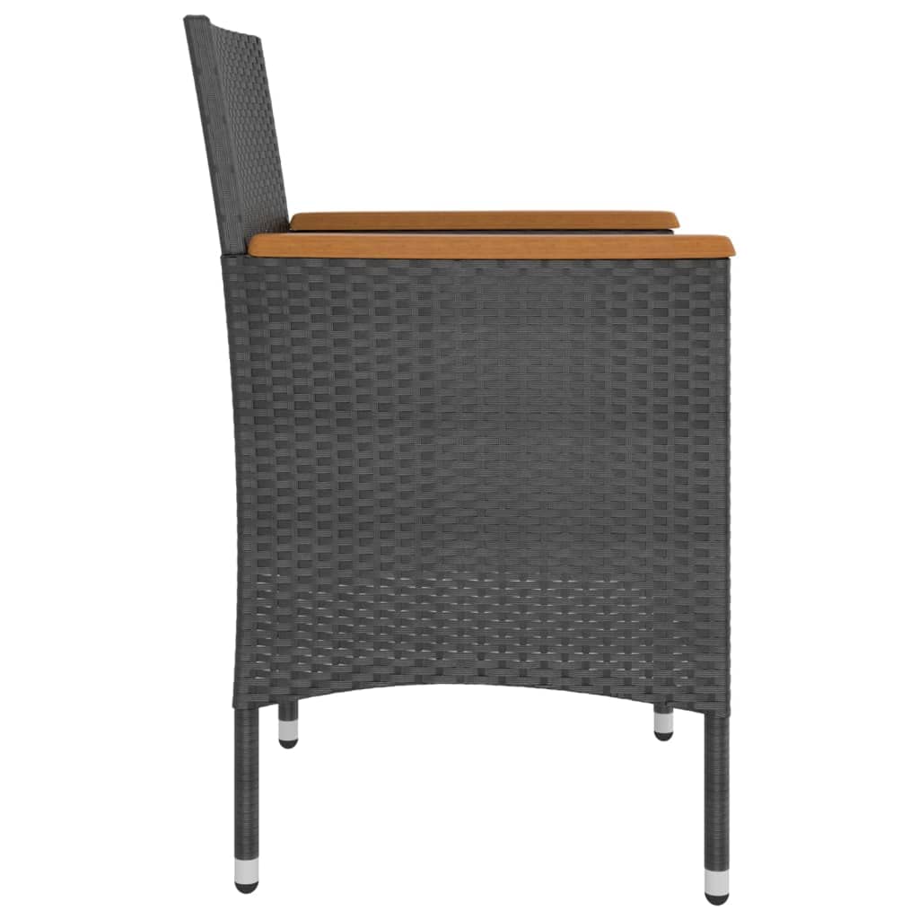ShGaxin Set di sedie e sgabelli da giardino 4 pezzi rattan sintetico nero, Set Tavolo e Sedie Giardino, Tavolo e Sedie Terrazza, Mobili da Giardino Esterno, Set Di Mobili Da Giardino - 310614