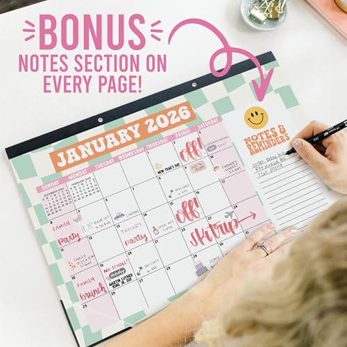 Image of Hadley Designs Large Teacher Desk Calendar 2026-2027 - Desktop Calendar 2026, 18-Month Academic Desk Calendars for School, Home & Office, Cute Classroom Must Haves, Back to School Teacher Gifts