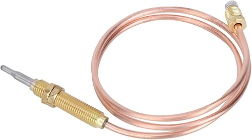 Miniatura 7 de Restokki Piezas de repuesto para fogatas de termopar, rosca M8 para quemador de gas, sonda de termopar de 23.622 in, calentador al aire libre,