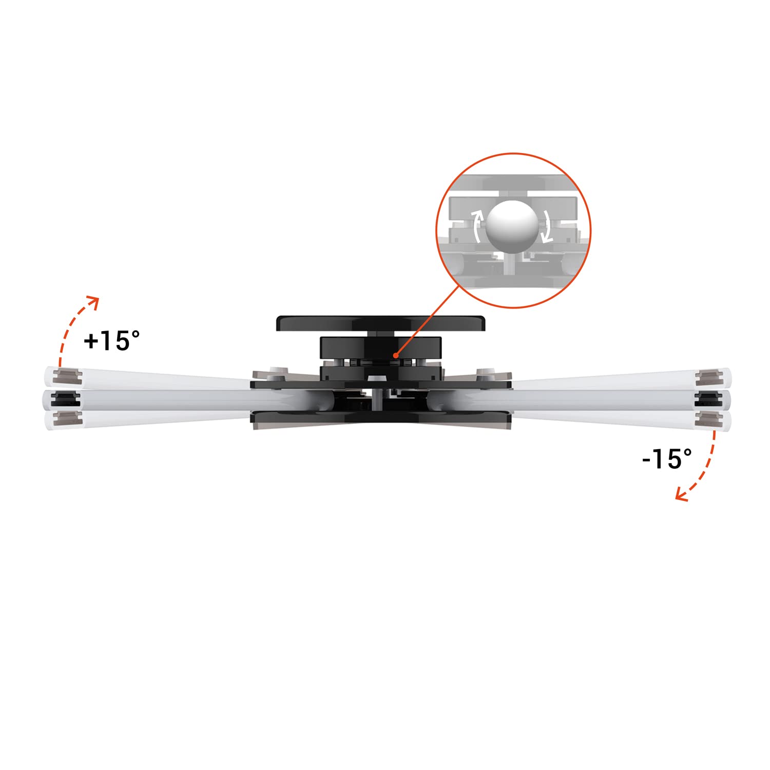 celexon universal Beamer-Decken-Halterung PS Ultraflat schwarz | ultraflacher Projektor Halter mit 360° Rotation und nur 62mm Deckenabstand | Tragkraft max. 20Kg