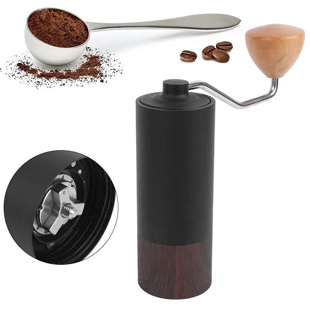 Handkurbelmühle Manuelle Kaffeemühle, Edelstahl Gratmühle Mit Einstellbarer Holzmaserung Haushaltsbedarf Für Ihr Zuhause, Büro Oder Reise