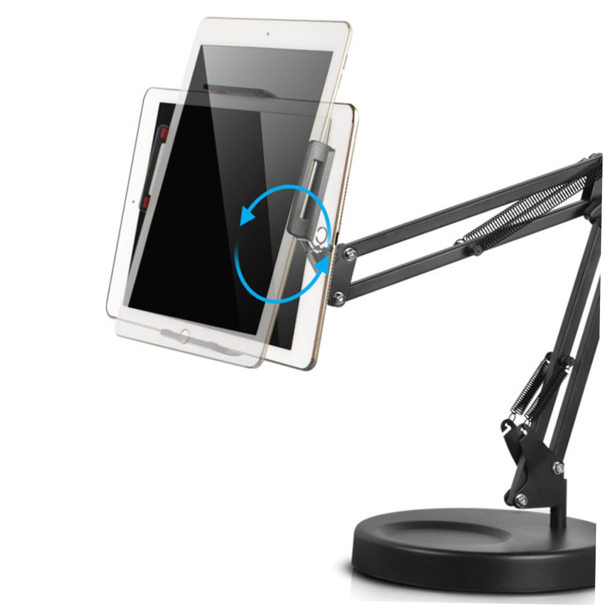 NUOBESTY Soporte para Teléfono Móvil Ajustable Brazo de Suspensión de Metal Compatible con Tablet y Móvil 360 para Escritorio y Cama Negro