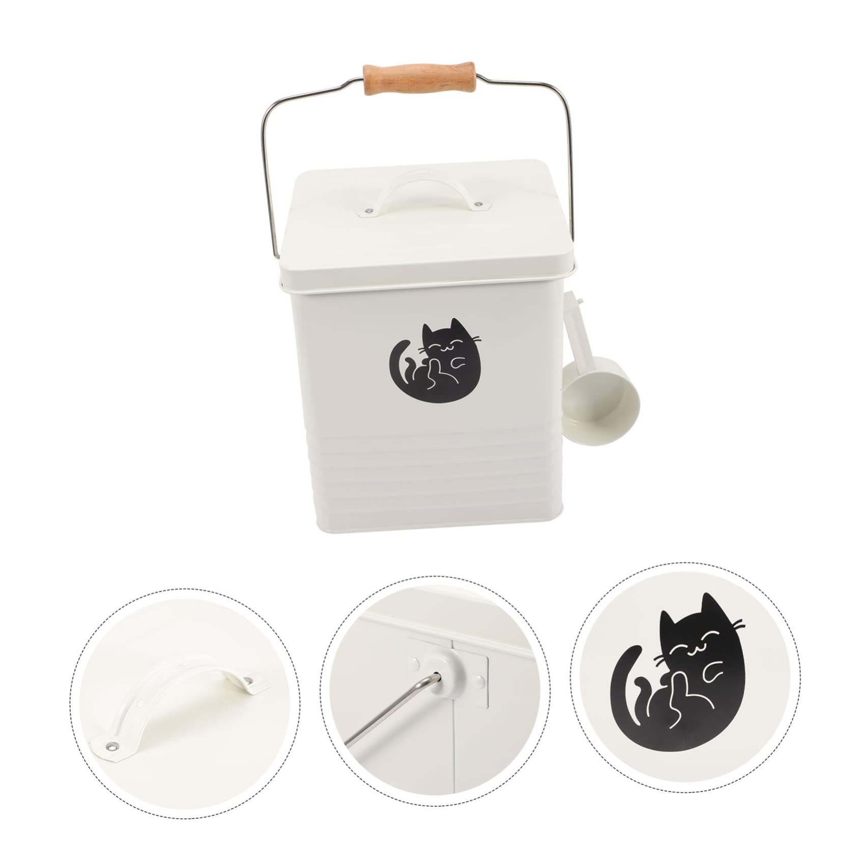 BESPORTBLE Supporto Per Bar Del Secchio Per Snack Per Gatti in Contenitore Per Cibo Per Cani Con Paletta Multiuso Resistente Per Alimenti Secchi Snack Preferiti Uso Familiare e Cucina