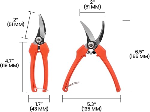 Miniatura 5 de Zenport Tijeras de cosecha de derivación de estilo europeo H307, corte de cosecha de uva de hoja curvada