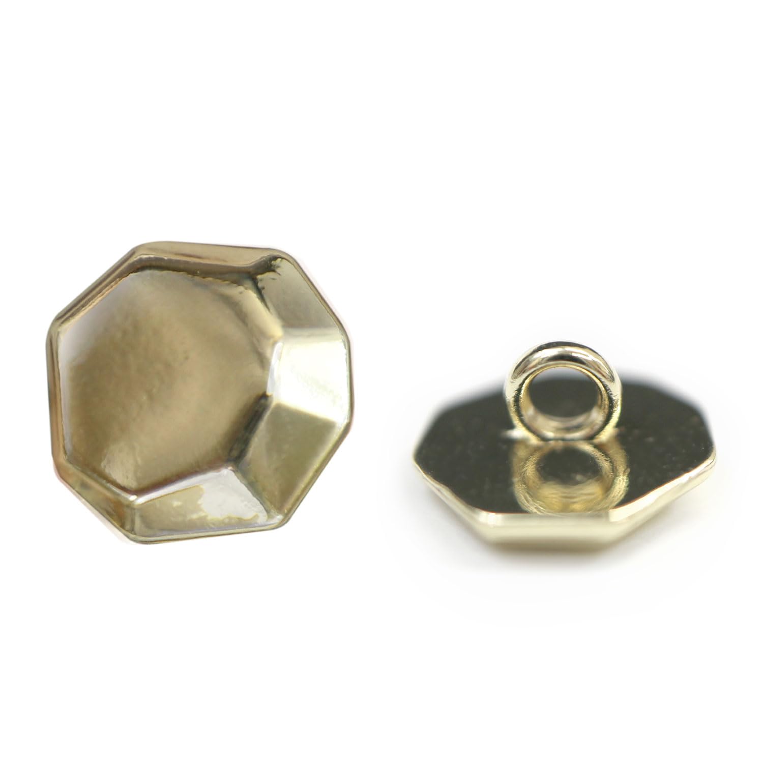 Amazon | メタルボタン 八角形 【ゴールド】 足つき 鏡面仕上げ 金  