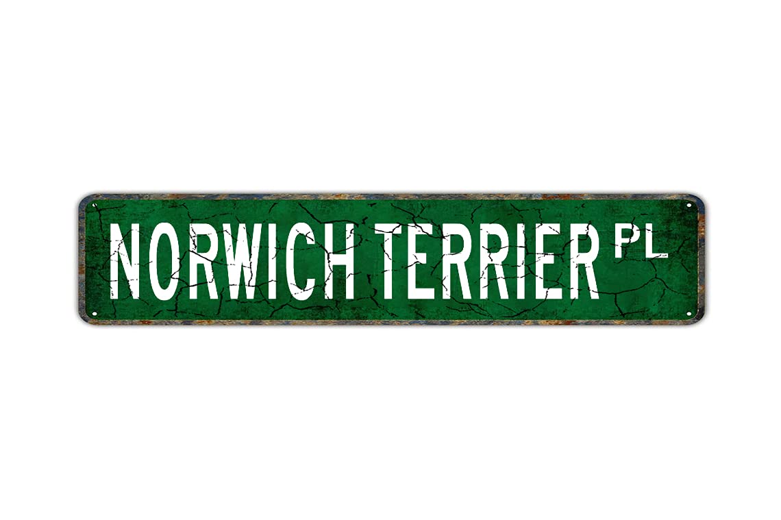Norwich Terrier Retro Tin Signs Aluminum Metal Sign for Kitchen Home Garden Wall Bar Cafe Decor 4x16 Inch