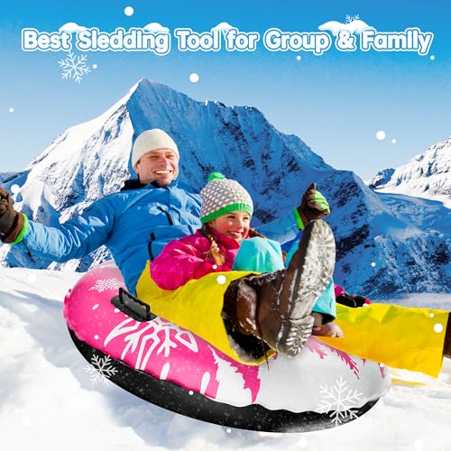 image for ZIZZ Snow Tubes for Kids Adult - 3 Packs 36''Heavy Duty Inflatable Sno