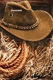  Journal: Cowboy hat and lasso, 120 page (60 sheet) 6\"x9\" lined diary/notebook