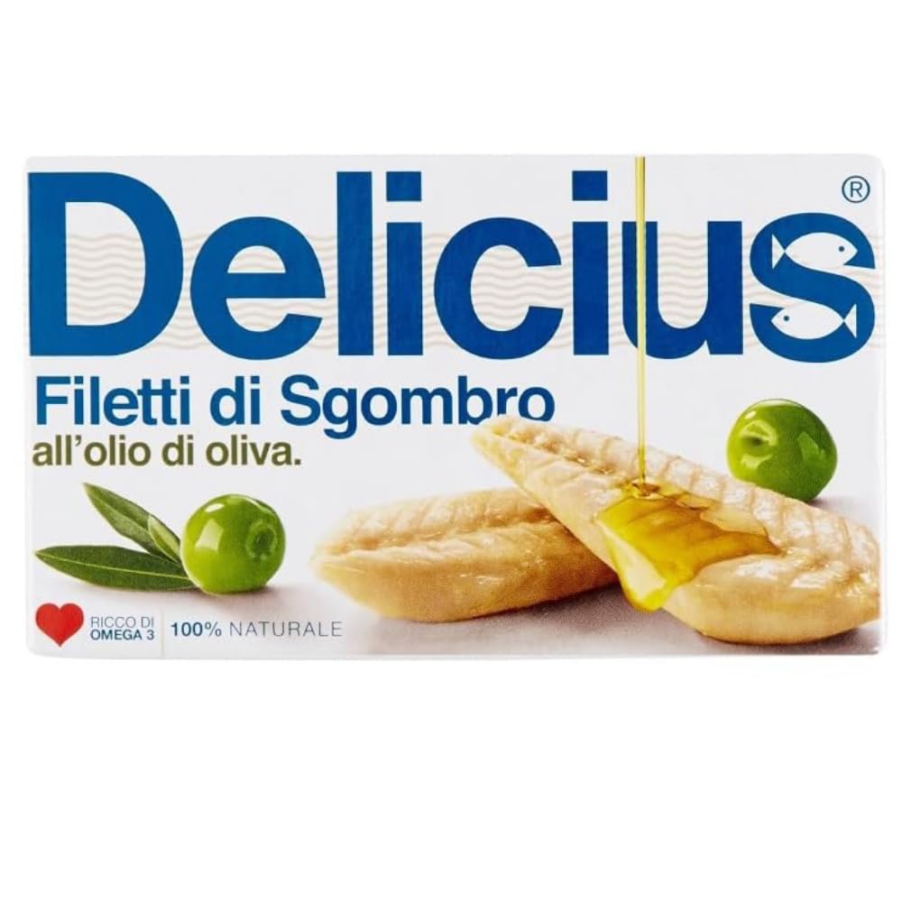 Italian Gourmet Bundle Makrelenfilets in Olivenöl 25x 125g + Italian Gourmet Polpa Gratis – Fischkonserven mit Filetti di Sgombro, Protein-Snack für Salat, Pasta, Antipasti & Vorrat 3,125kg
