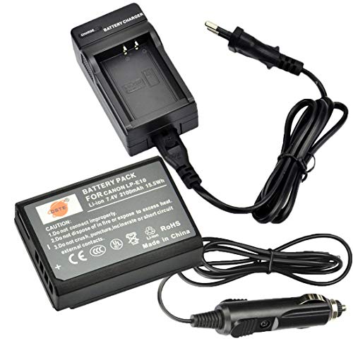 DSTE Repuesto Batería y DC117E Viaje Cargador kit para Canon LP-E10 EOS 1100D EOS 1200D EOS Kiss X50 EOS Kiss X70 EOS Rebel T3 EOS Rebel T5