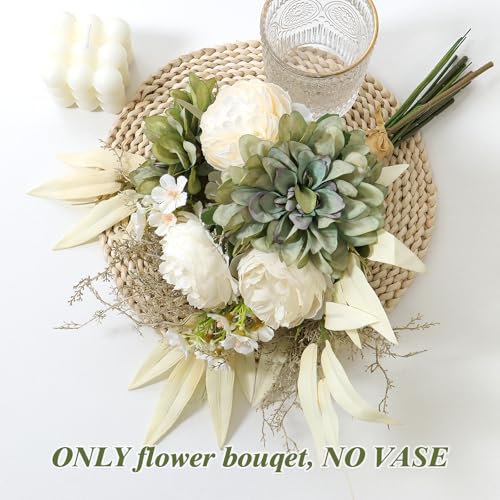 Betylifoy Artificial Flowers Fake Flowers Plants Wedding Bridal Bouquets Faux Dahlia Flower Bouquet Silk Floral Arrangements Faux Spring Flowers for Home Vase Table Party Décor (Da image 5