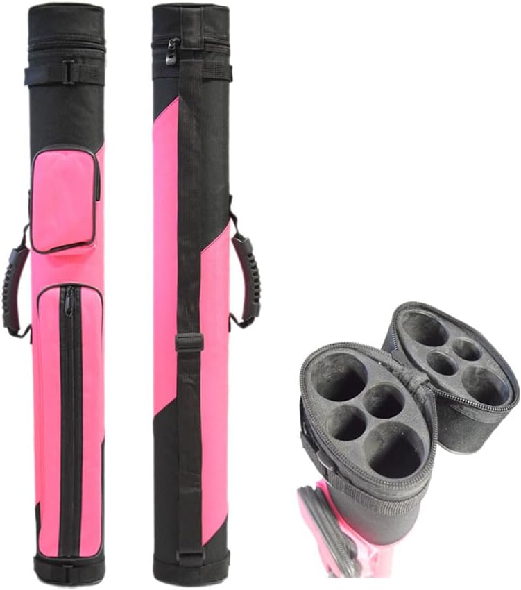 HAN'S DELTA 2x2 Hard Pool Cue Billiard Stick Carrying Case, (Several Colors Available) (Sport Pink)