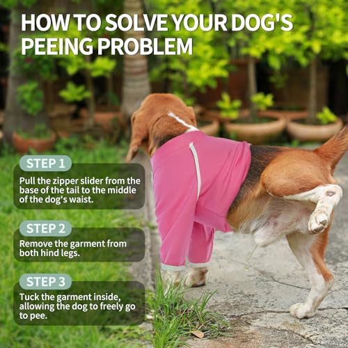 Hjyokuso Hunde-Genesungsanzug, langärmeliger Einteiler für Männer und Frauen, nach Operationen, Body für Haarausfall, Hautkrankheiten und Wundschutz, Alternative zu Kegeln