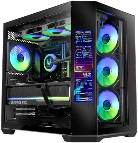BitFenix Digital T10 EF 850W 80+Bronze 8.8"ARGB USB 3.1 ATX Mid Tower Siyah Kasa BFC-KT10EFBBK850-4A - Görsel 1