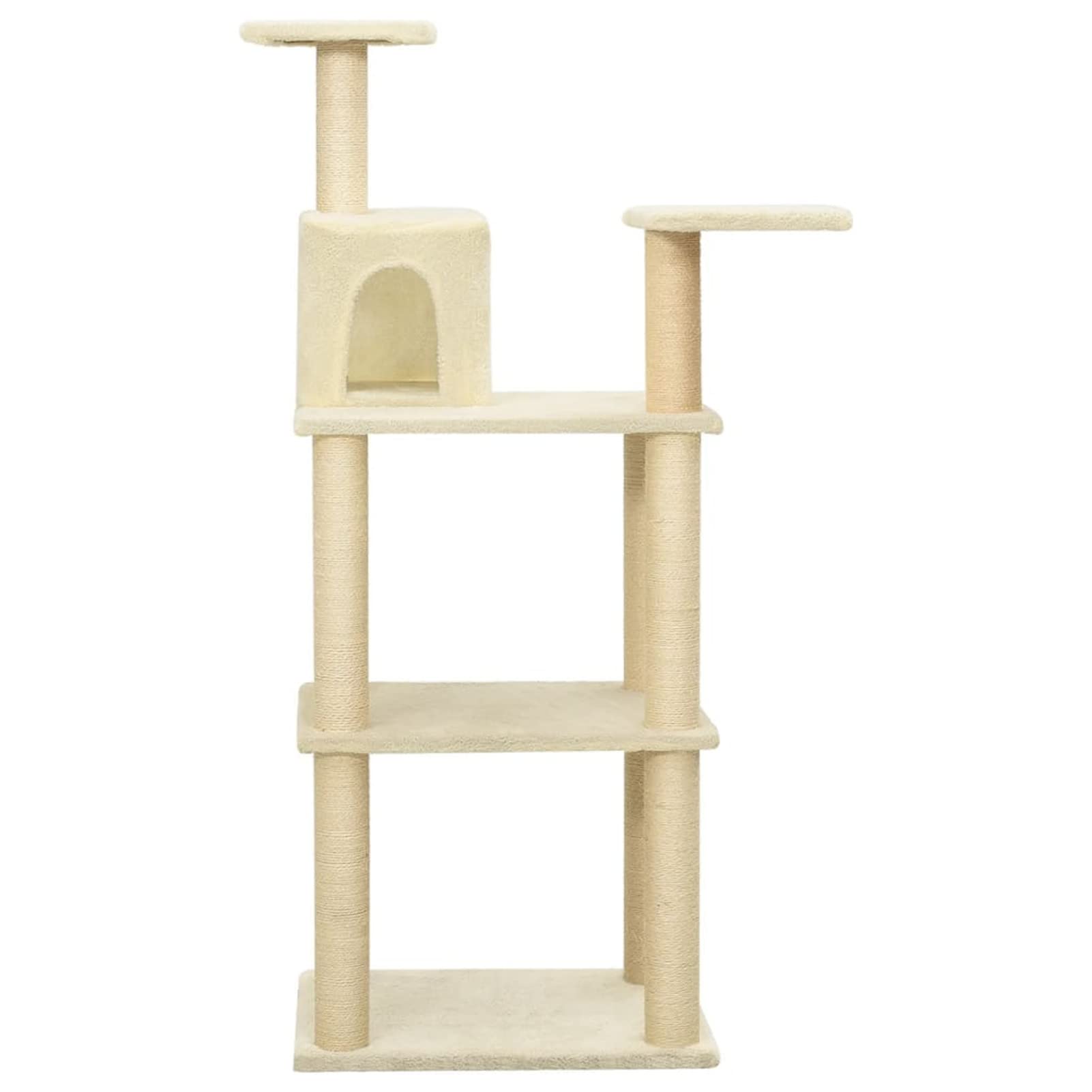 Rascador para Gatos con Postes de sisal, XIAOGUANG Arbol para Gatos, Gatos Accesorios, Arranhador para Gatos, Arbol Rascador Gatos, Crema 119 cm