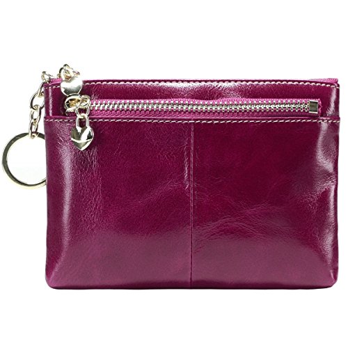 Itslife Women's Triple Zipper Leather Coin Purse Change Wallet Coin Pouch Rfid Card Holder With Key Ring #TOP10