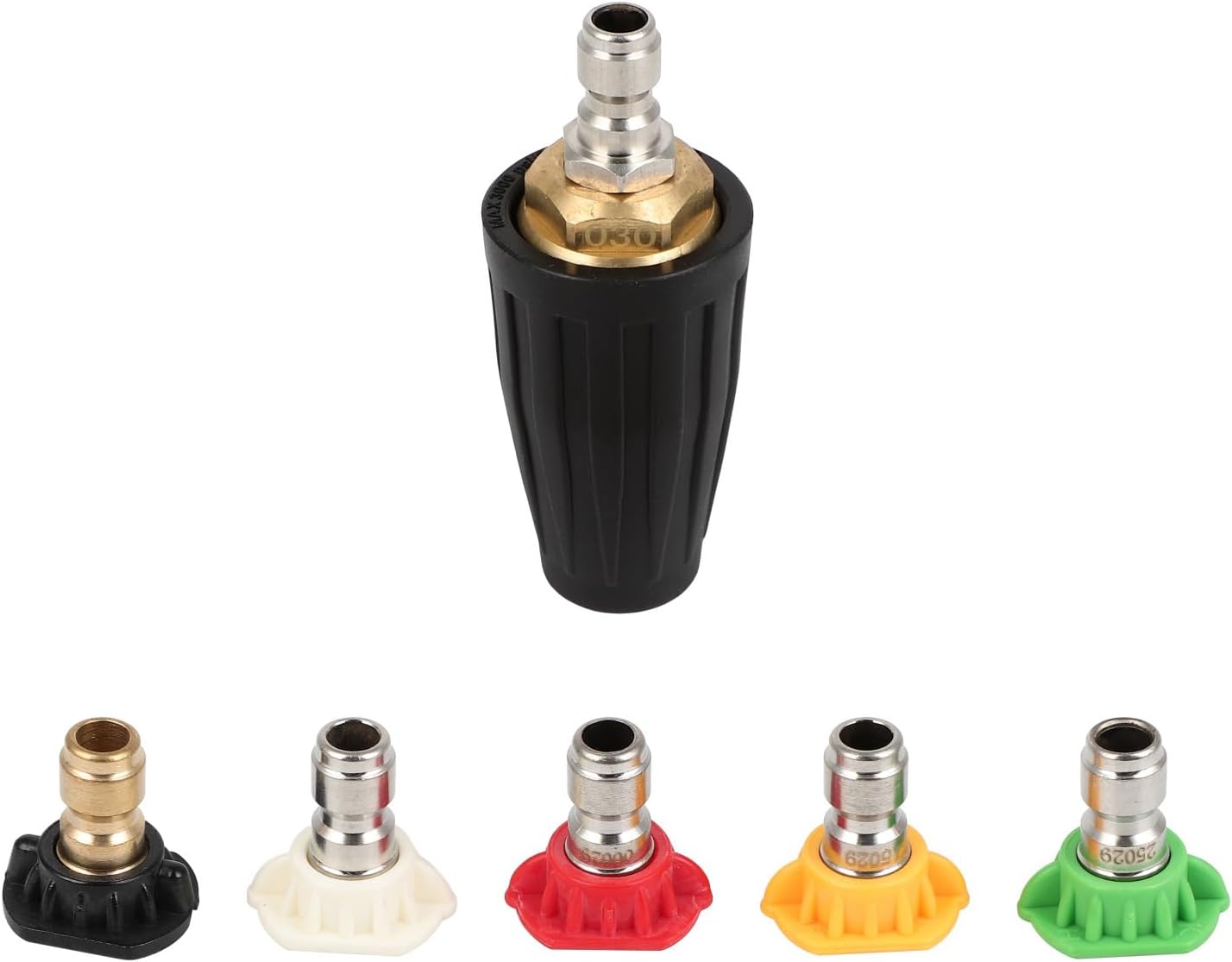 OCPTY Pressure Washer Tips Turbo Nozzle, 360° Rotating Spray Turbo with 5 Spray Nozzles, 3000 PSI Max 3500 PSI with 1/4 inch Quick Connector for Cleaning Brick, Concrete Surfaces(4.0 GPM)