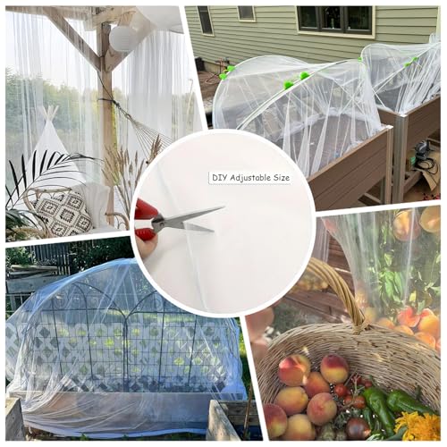 Wbesty Mosquito Net for Patio & Garden Mesh Screen Breathable Insect Bug Bird Netting for Plants, Trees, Outdoor Tents, DIY Protection Free Cutting White/3 * 3M