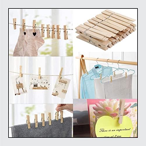 Hardwood Clothes Pegs Heavy Duty Wooden Pegs For Washing Line Biodegradable and Compostable Strong Grip Clothespins Perfect For Art Craft And Laundry Fits (Pack Of 30)