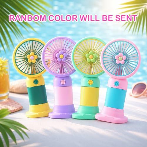 Image of Portable Rechargeable Mini Fan | 400mAh USB Handheld Small Fan with 3 Speed Modes | Silent Personal Cooling Fan for Travel, Office, Makeup, Kitchen & Outdoor Use (MODEL 01) RANDOM COLOR