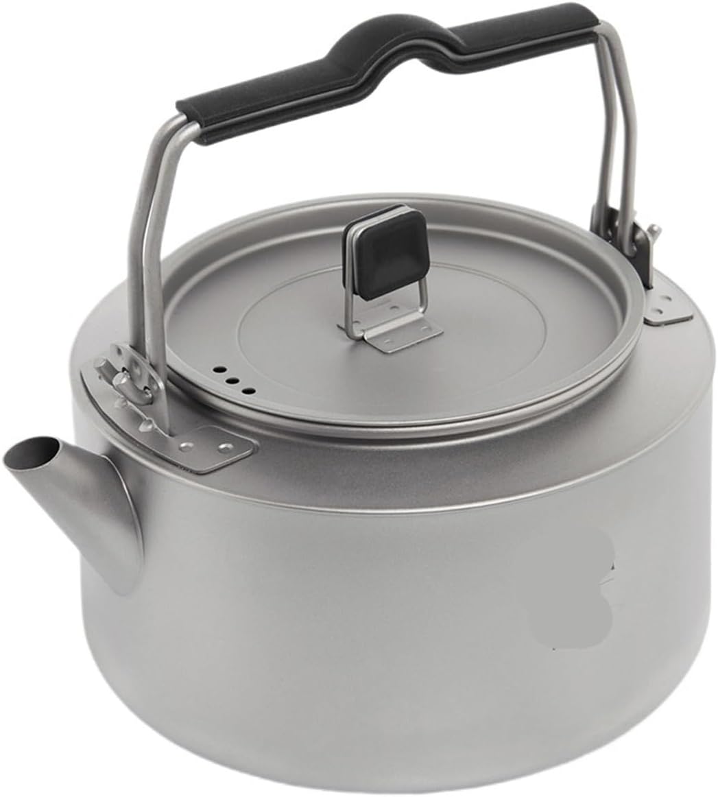 Camping Titanium Kettle Outdoor Tea Coffee Tableware Pot Supplies Tourist Dishes Hiking Cooking Equipment(1000ml kettle)