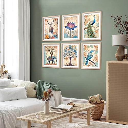 Image of kotart Modern Art Digital Painting for Wall Decoration - Natutre Inspired Wall Art Prints for Living Room Bedroom Office Room Decor (13X17 INCH, C) Pack of 6