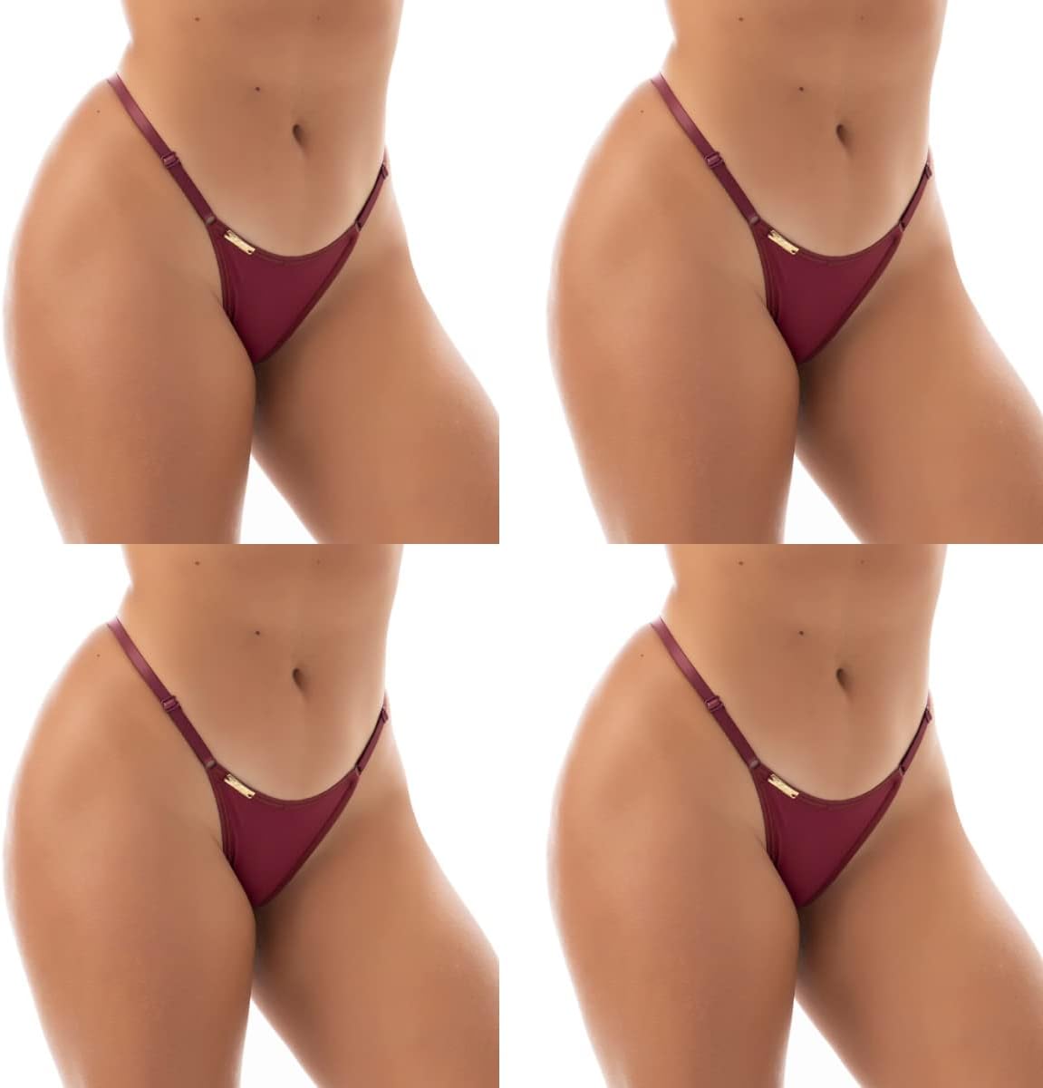 Kit 4 Calcinhas Tangas Fio Dental com Regulagem | Tanga Sol