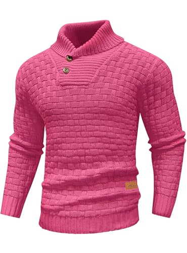 Mens pullover shawl collar long sleeve sweater