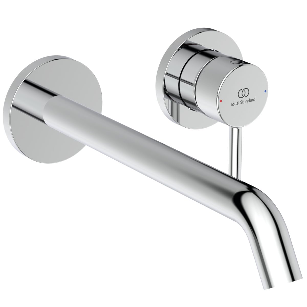Ideal Standard BD848AA Ceraline Nuovo ścienna bateria umywalkowa, montaż ścienny, armatura łazienkowa z wylewką, bateria mieszakowa, oszczędzająca wodę, chrom