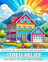 Stress Relief Coloring Book For Adults: 50 Amazing Adult Coloring Pages Featuring Flowers, Landscapes, Patterns and Animals Designs for Soothe Anxiety, Mindfulness and Relaxation (Black Background) B0D8J1GG7F Book Cover