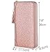 Easyoulife Credit Card Holder Wallet Womens Zipper Leather Case Purse RFID Blocking (Glitter Gold)