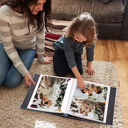 Photo Album Self Adhesive 80 Pages, Linen Cover Scrapbook Album For 3X5 4X6 5X7 6X8 8X10 Photos With A Metal Pen And Diy Stickers, Large Photo Book Ideal For Family Wedding Baby (Sky Blue) #TOP6