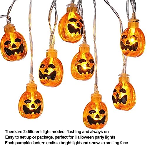 Pumpkin Lantern Lights, Pumpkin Lights String Driedimensionaal ontwerp voor gebruik binnenshuis, buitenshuis en tijdens… - Image 3