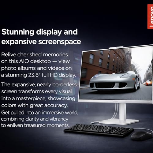 Lenovo 24" FHD All-in-One (AIO) Desktop - 16GB RAM - 512GB SSD - Intel Core - Office 365 for The Web | Stylish & Sleek - Stunning Display - Easy Task Management & Clear Calls - Fast & Quick Access - Image 8
