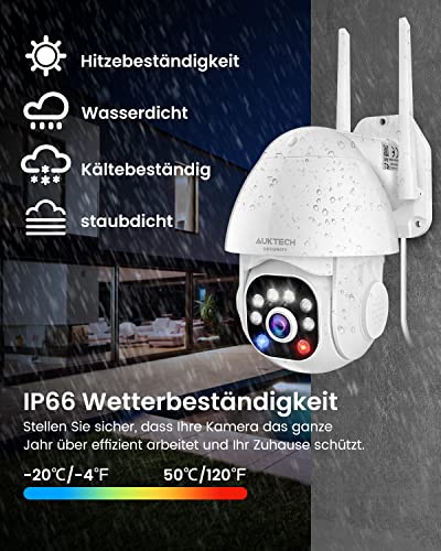 AUKTECH Telecamera Wi-Fi Esterno - 3MP FHD