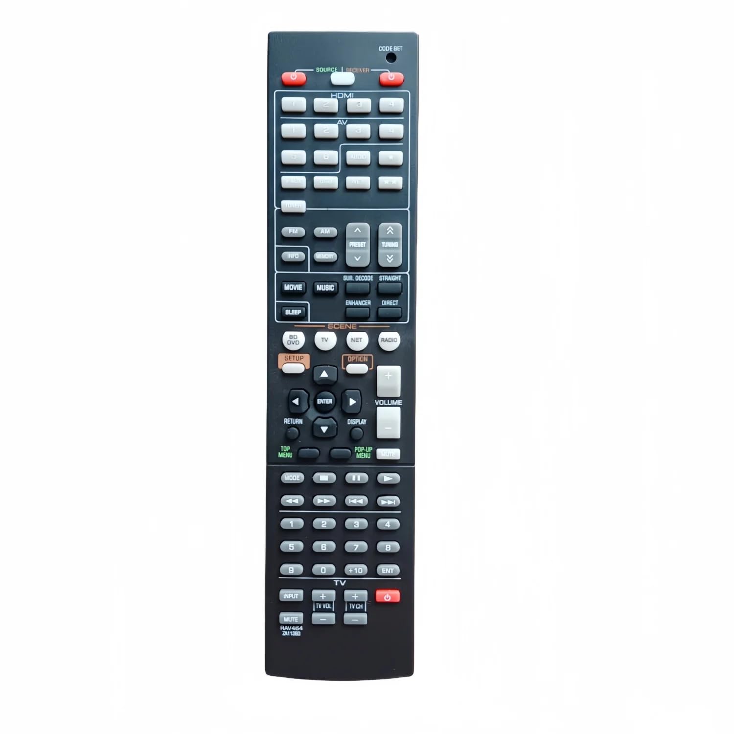 1 szt. RAV464 ZA11360 pilot, dla Yamaha amplituner AV HTR4065 RX-V473 HTR-4065 HTR-4066 YHT-597 HTR-4066BL YHT-797 YHT-897/897BL