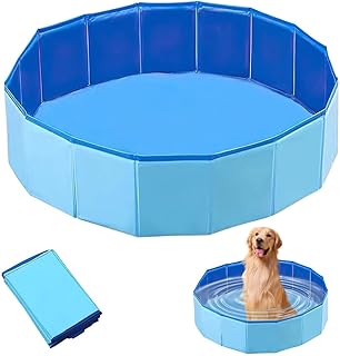 Faltbarer Hundepool, 60x20 cm Hundeplanschbecken, Hundepool Schwimmbad mit Ablassventil, Planschbecken für Hunde, Tragbar Schwimmbecken für Kleine Hunde, Katze