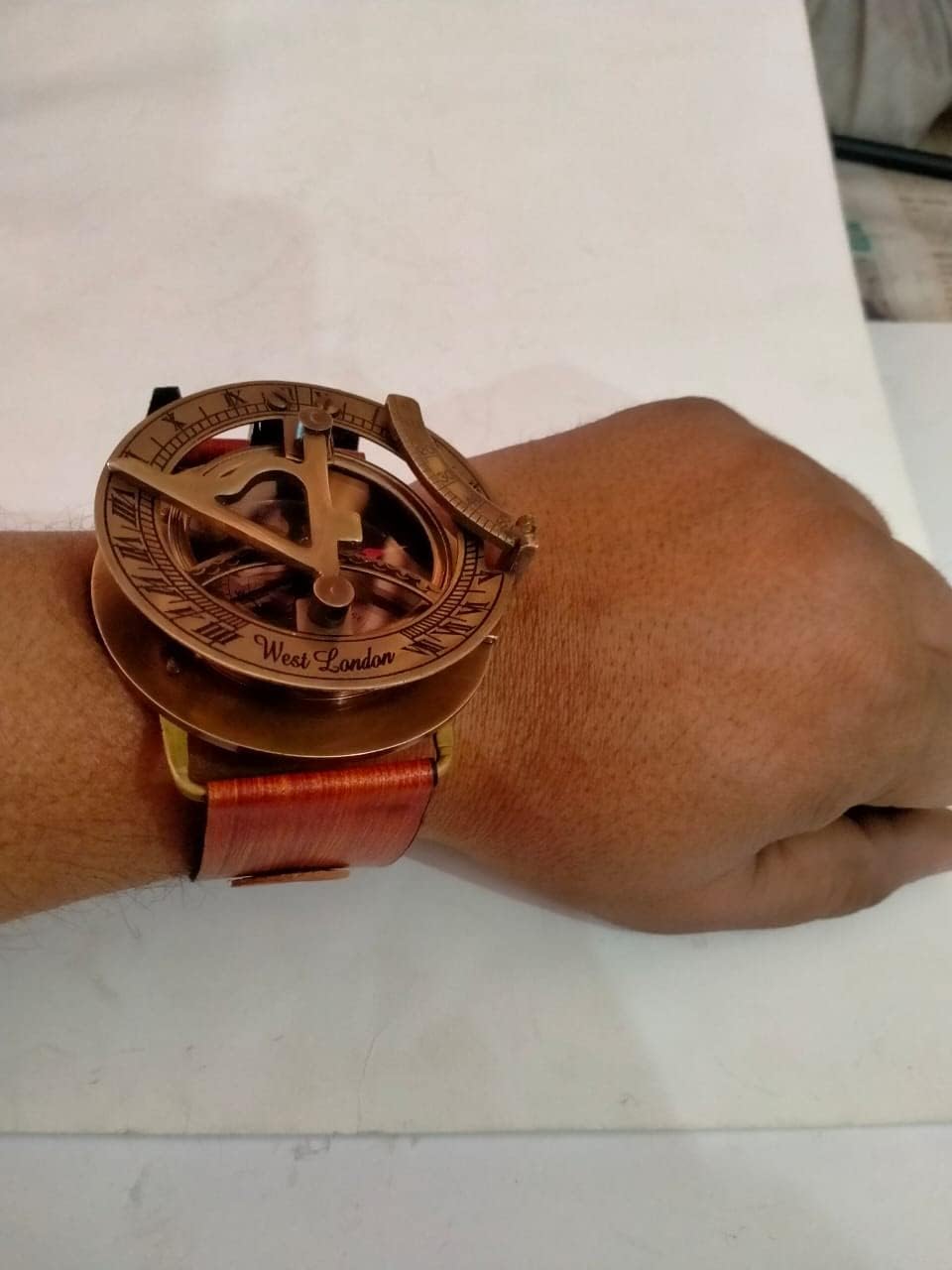 Antique Vintage Solid Brass 2" Hand Sundial Compass Best Gifted Item by Indian Collectible