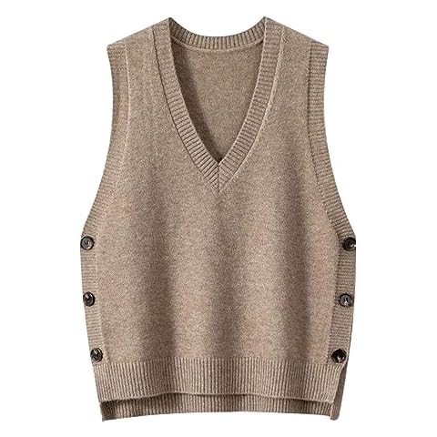 QWUVEDS Sleeveless V-Neck Knitted Vest Cover