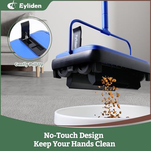 image for Eyliden Carpet Sweeper, Mini Size Lightweight Hand Push - No Noise, No