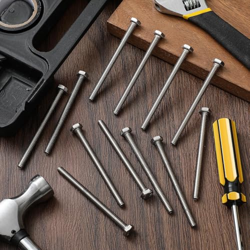Image of Zonon 50 Pcs 3 /8-16 x 3 Hex Head Screw Bolt 18-8 (304) Stainless Steel Hexagon Bolts, Fully Threaded, Plain Finish, External Hex Drive (Silver)