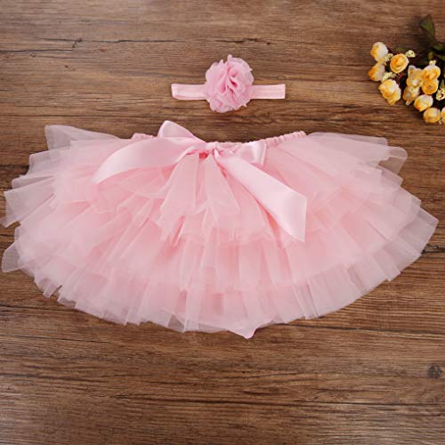 Baby Girls Tutu Skirt Headband Set Toddler Ruffle Tulle Diaper Covers 6-24 Month4